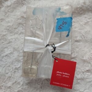 Pier 1 Star Desktop Picture Holders Display With Clear Base Set of 3